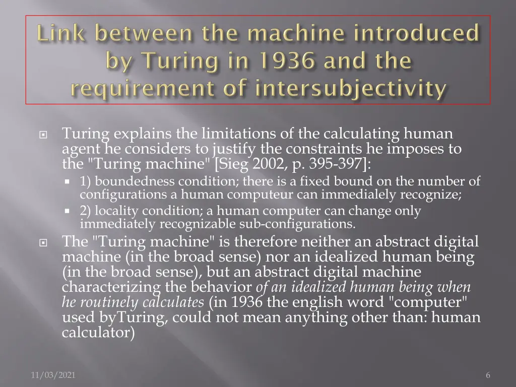 turing explains the limitations