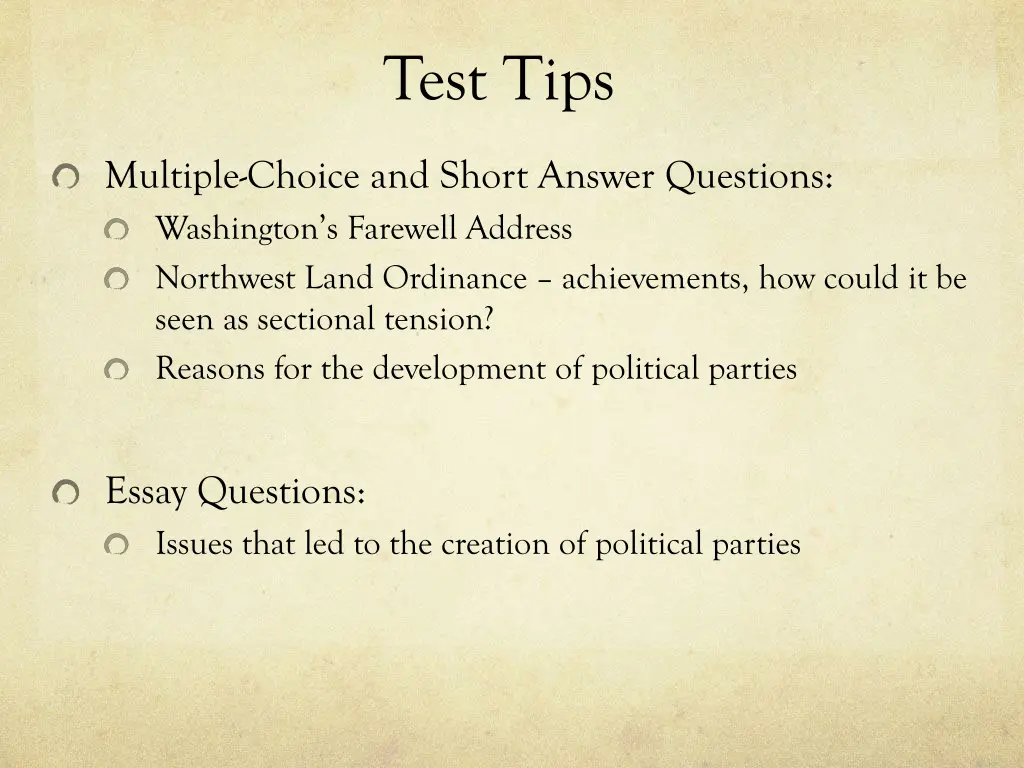 test tips
