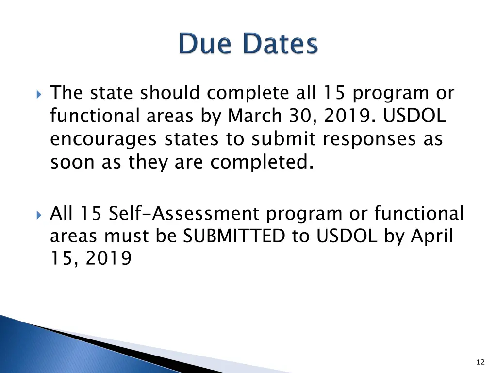 the state should complete all 15 program