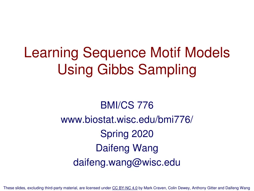 learning sequence motif models using gibbs