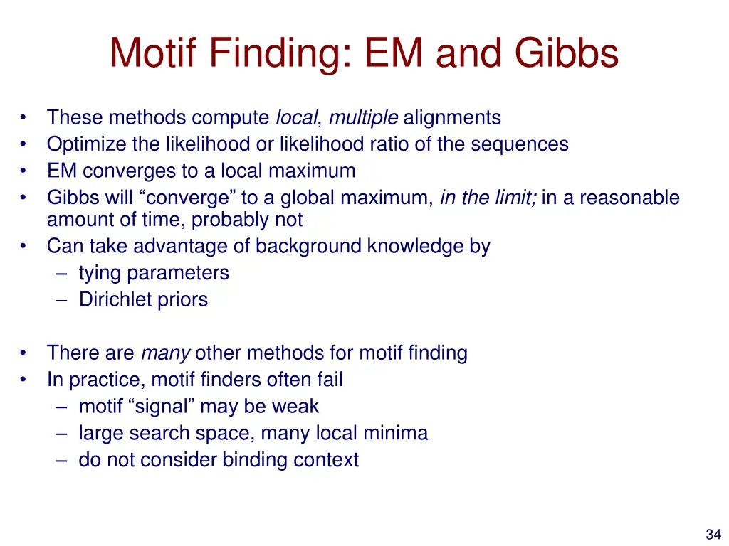 motif finding em and gibbs