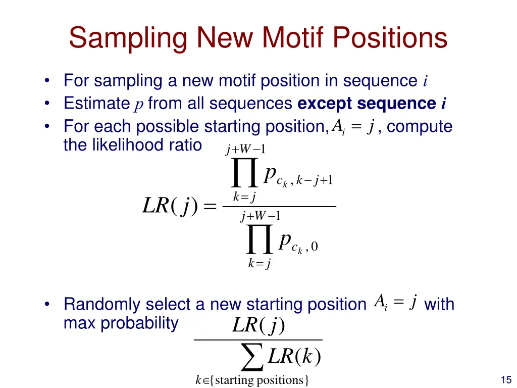 sampling new motif positions