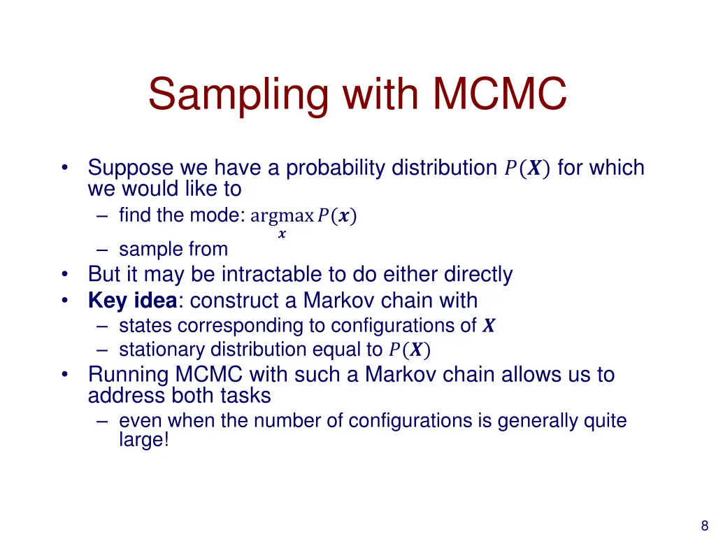 sampling with mcmc