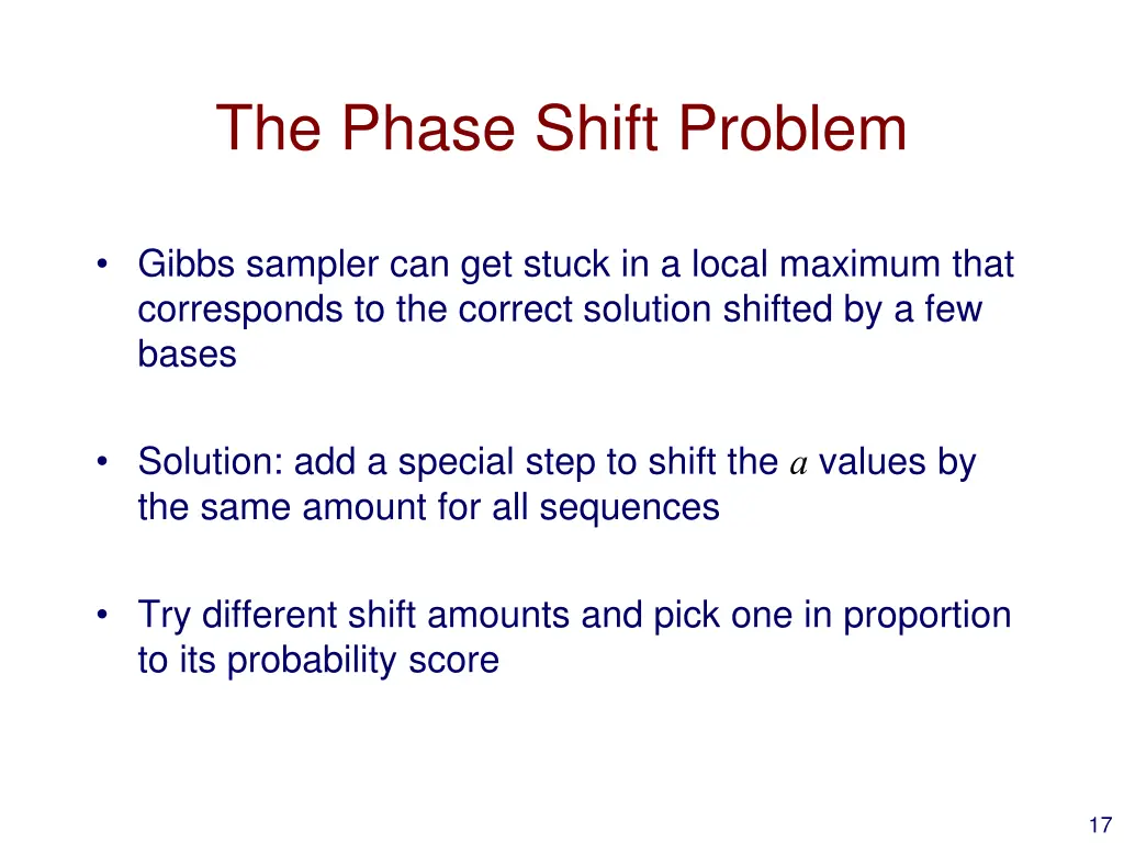 the phase shift problem
