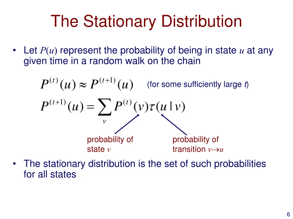the stationary distribution