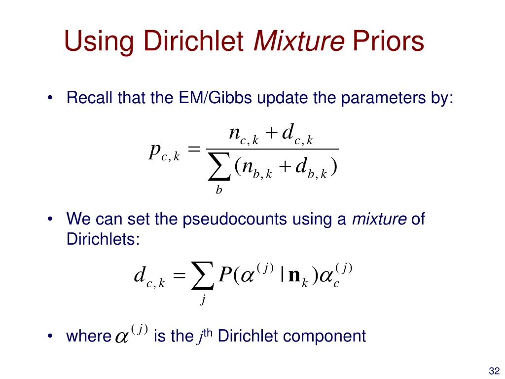 using dirichlet mixture priors 1