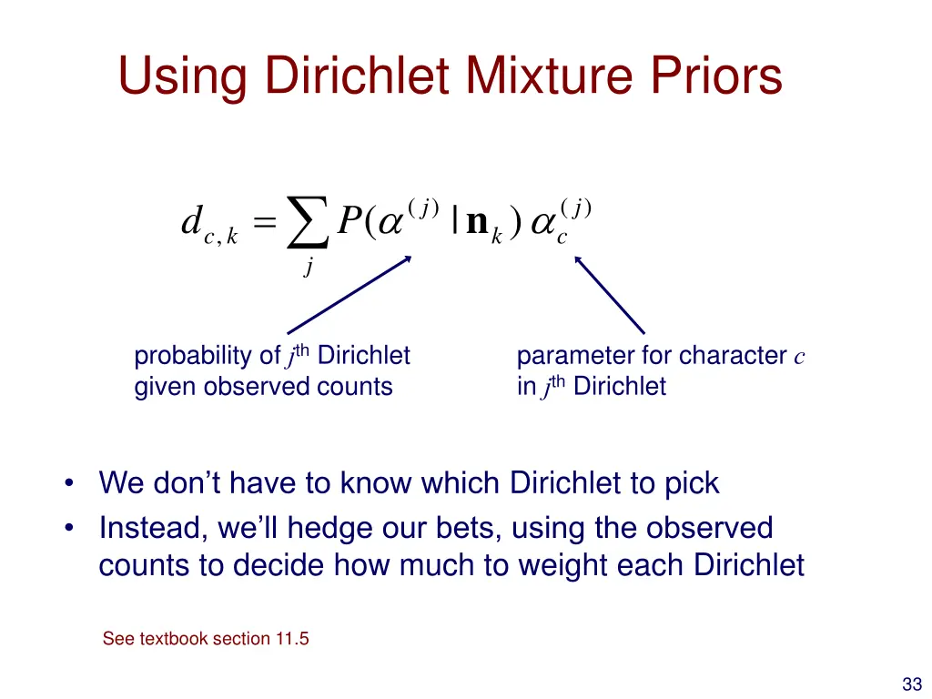 using dirichlet mixture priors 2