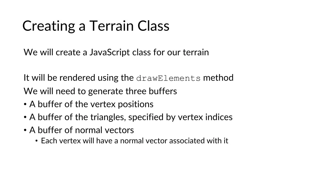 creating a terrain class
