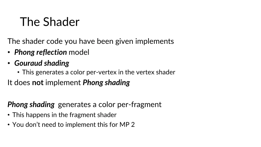 the shader