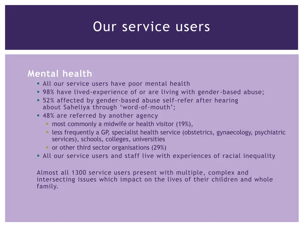 our service users