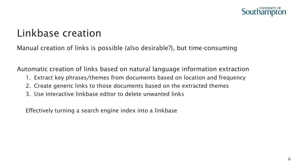 linkbase creation