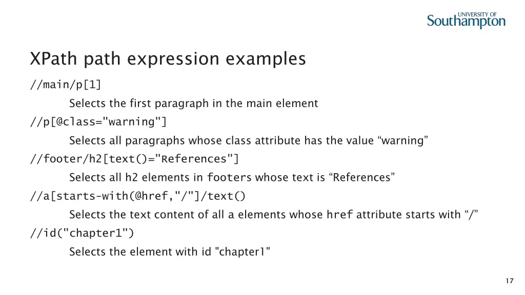 xpath path expression examples