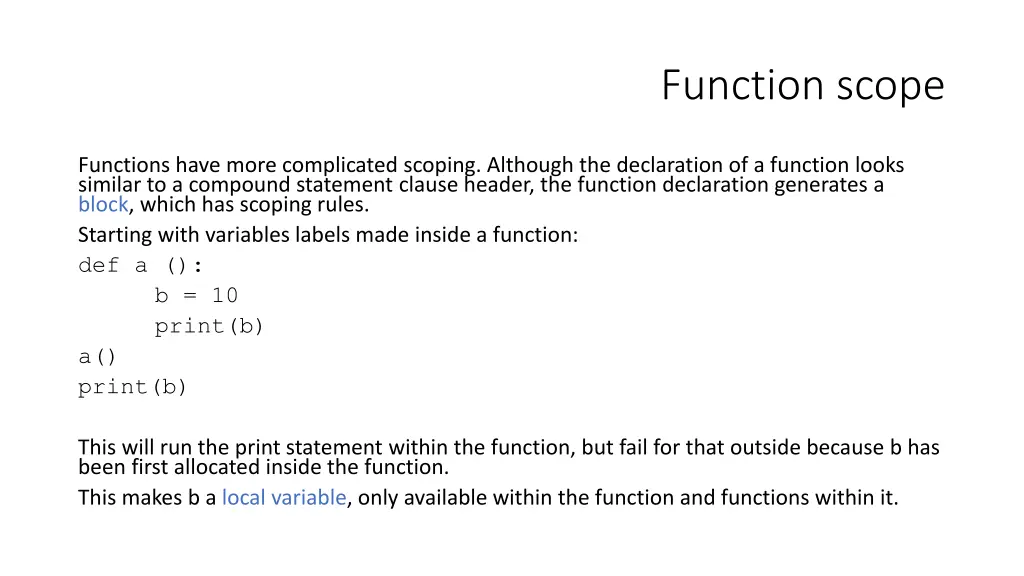 function scope