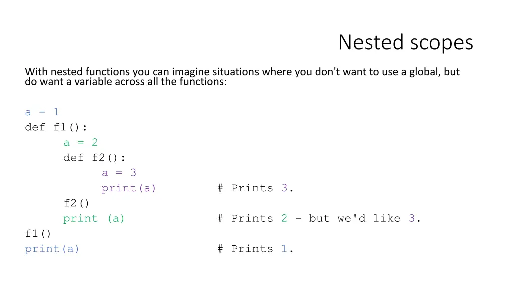 nested scopes