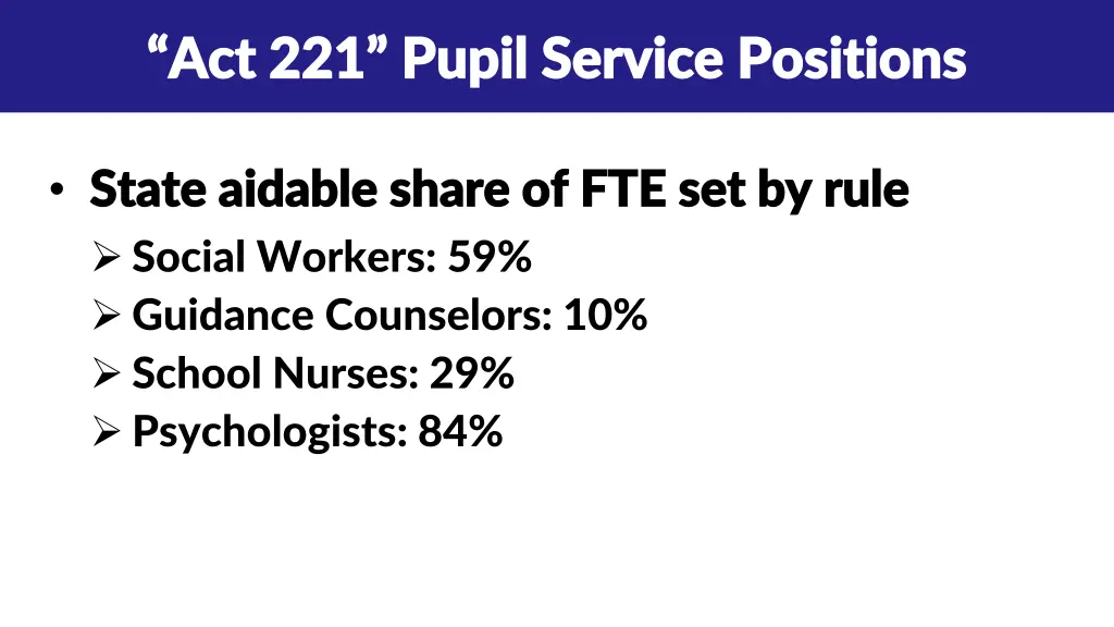 act 221 pupil service positions act 221 pupil