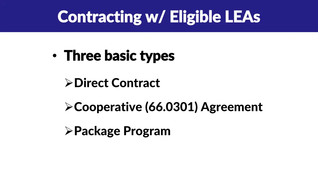 contracting w eligible leas contracting 1