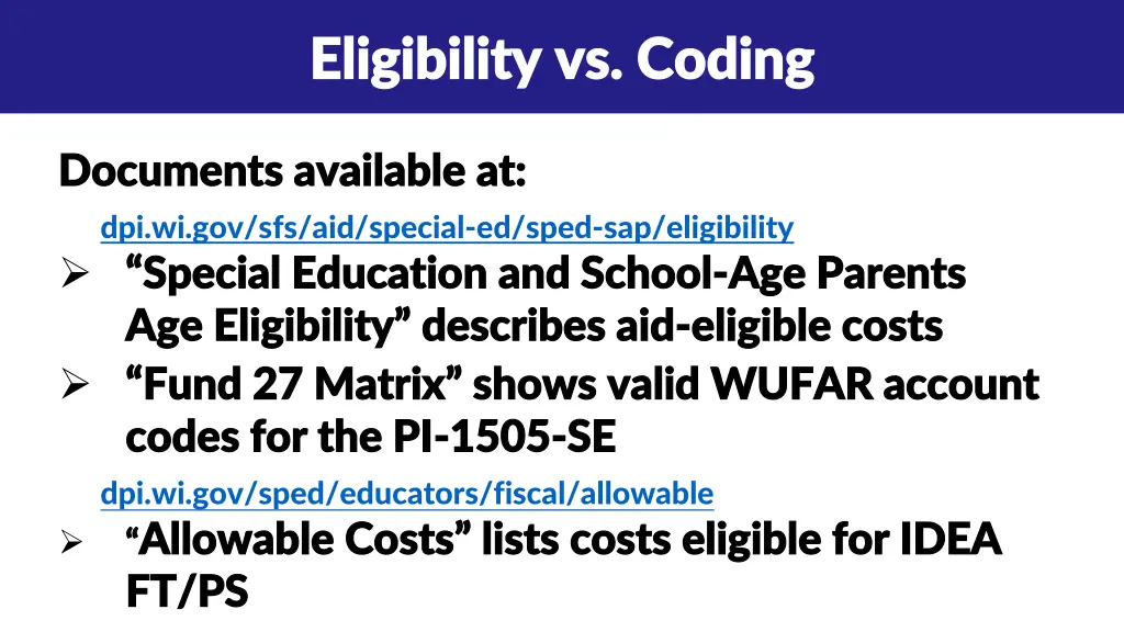 eligibility vs coding eligibility vs coding 1