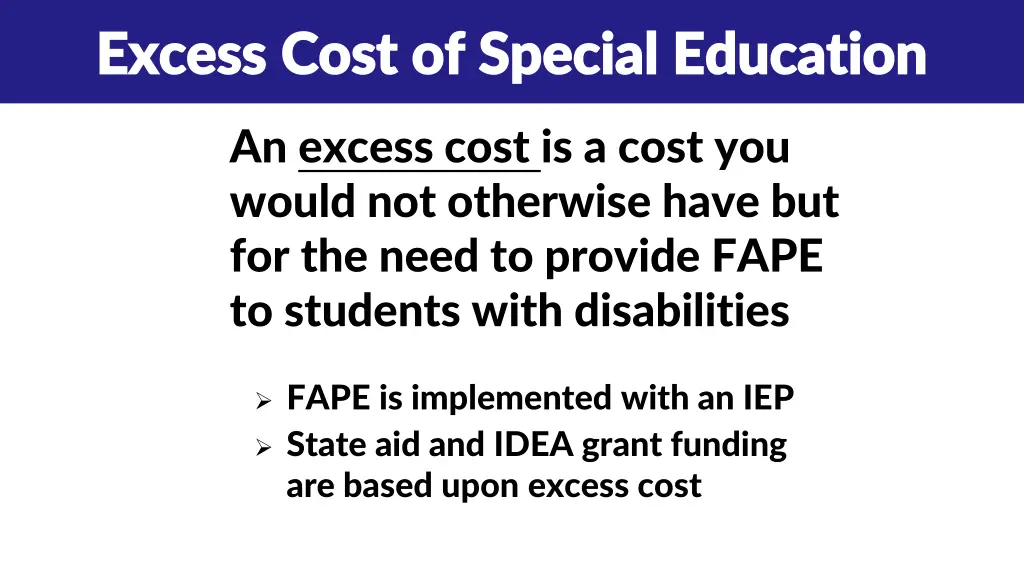excess cost of special education excess cost