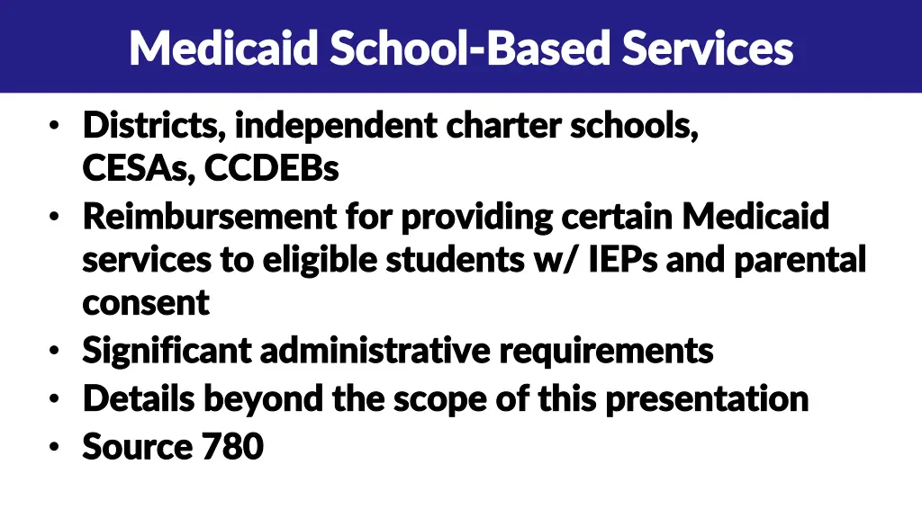 medicaid school medicaid school based services