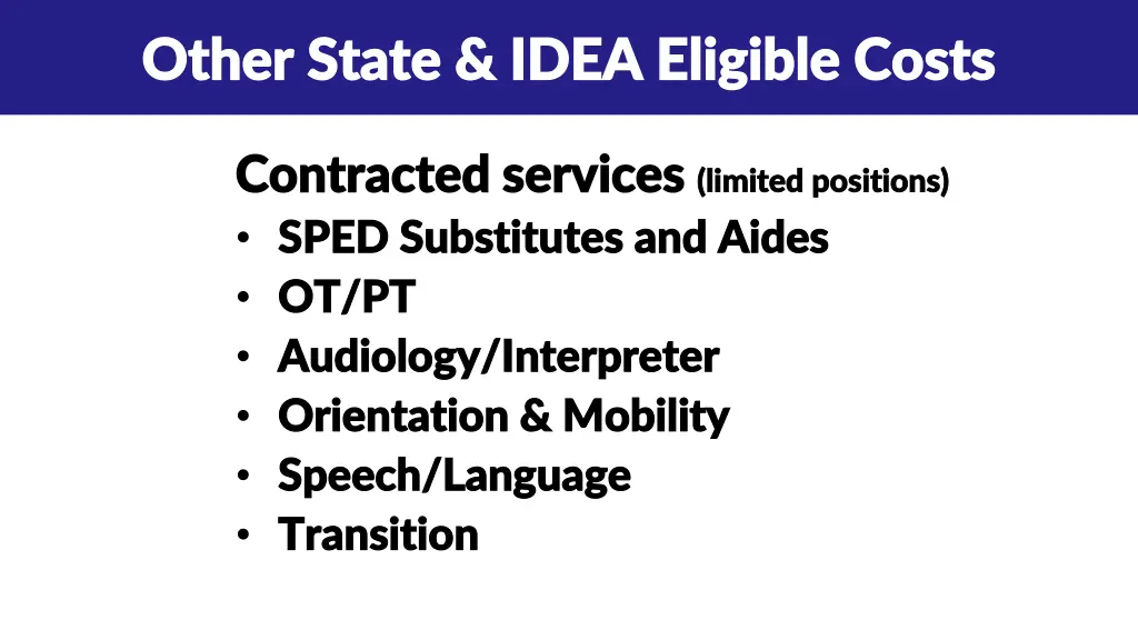 other state idea eligible costs other state idea
