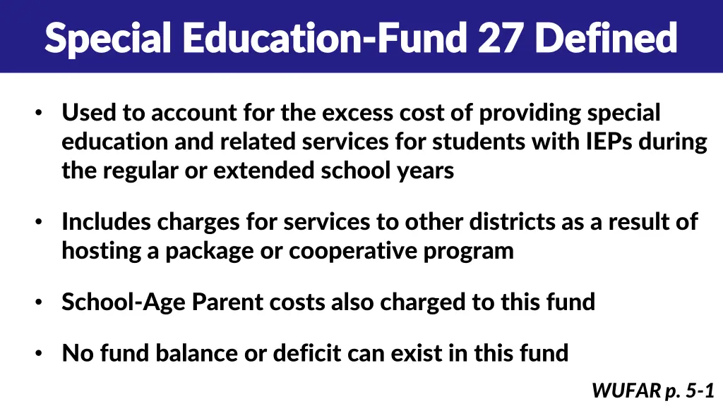 special education special education fund