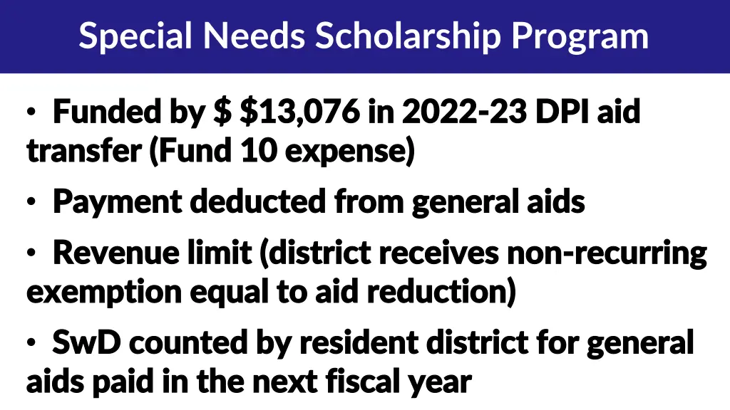 special needs scholarship program