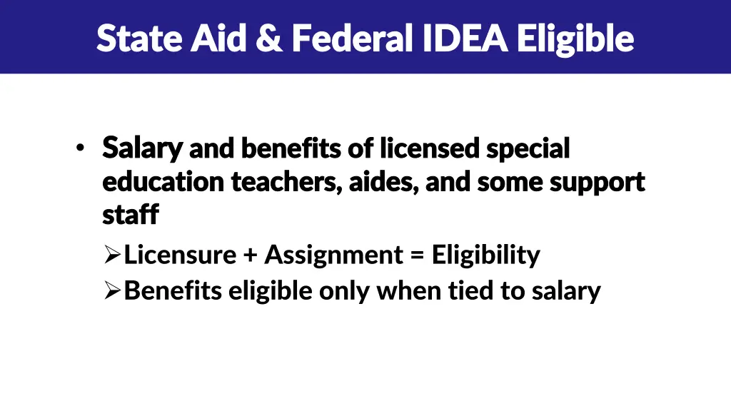 state aid federal idea eligible state aid federal