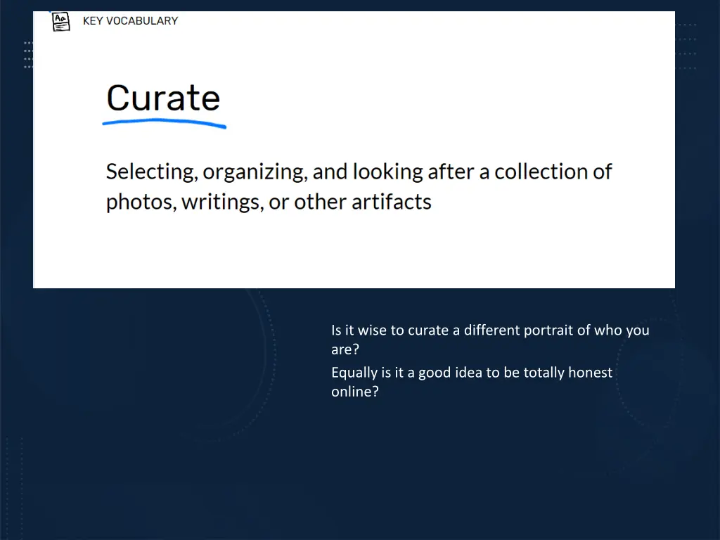 is it wise to curate a different portrait