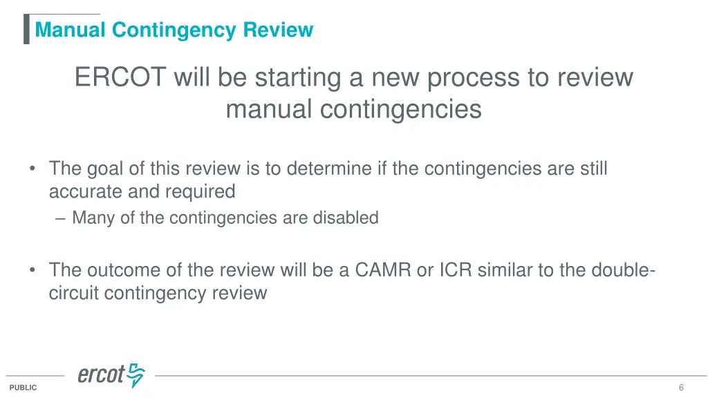 manual contingency review