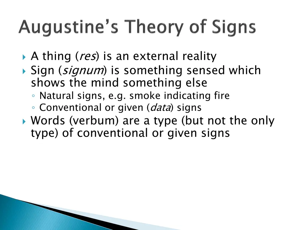 a thing res is an external reality sign signum