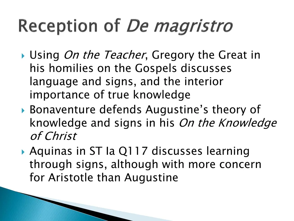 using on the teacher gregory the great