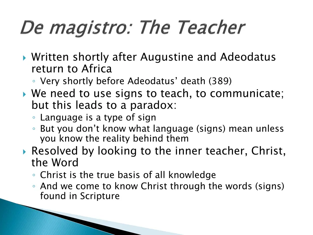 written shortly after augustine and adeodatus