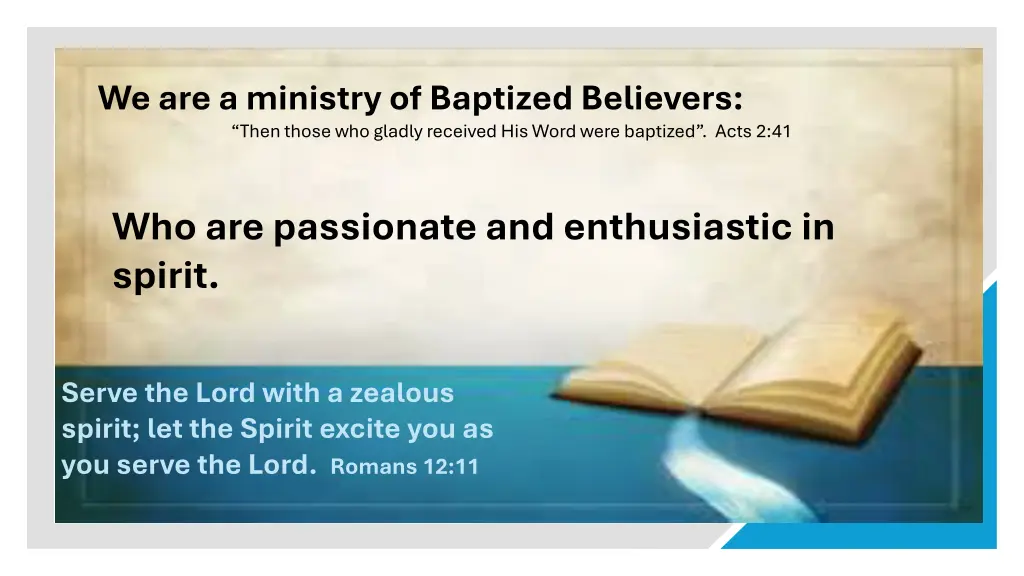 we are a ministry of baptized believers then 2