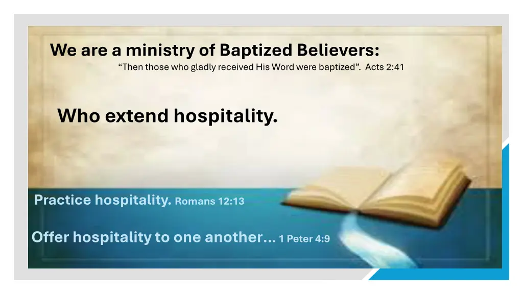 we are a ministry of baptized believers then 5