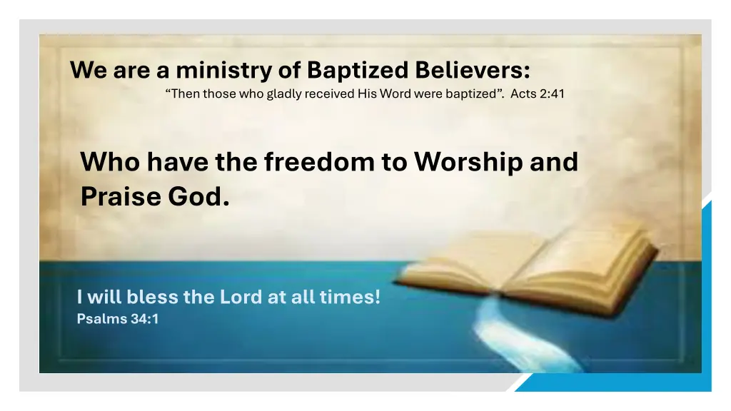 we are a ministry of baptized believers then
