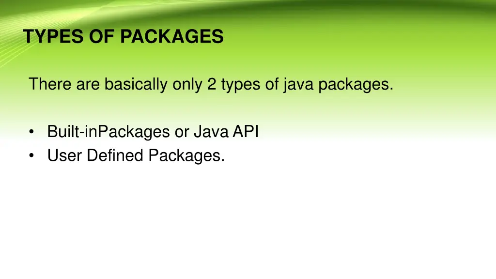 types of packages