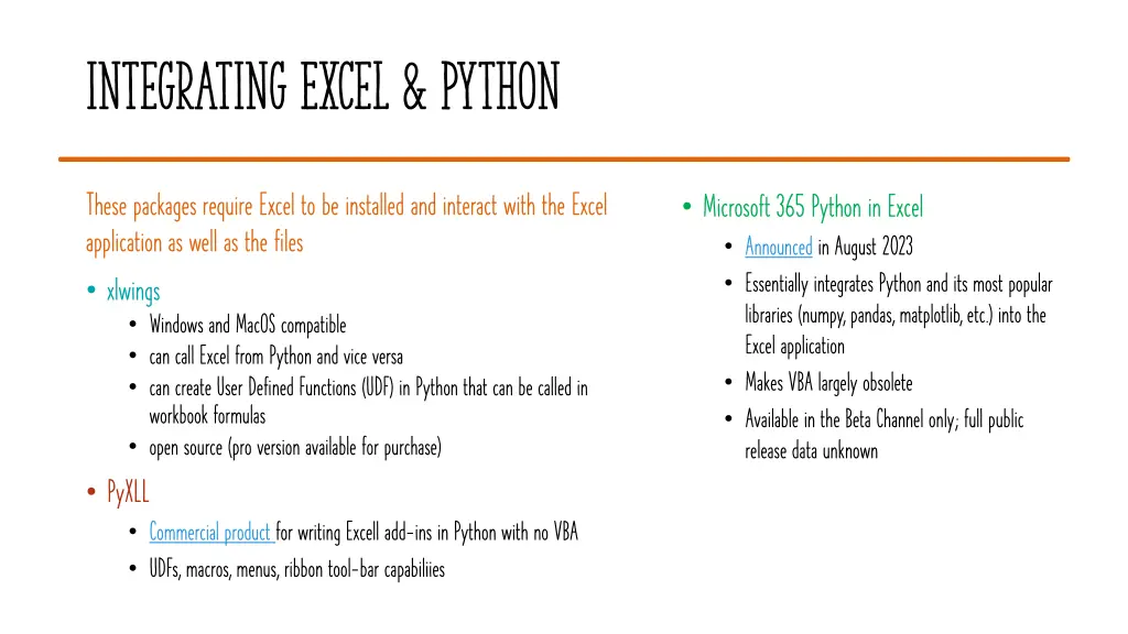 integrating excel python