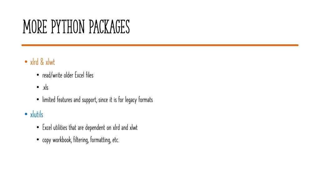 more python packages