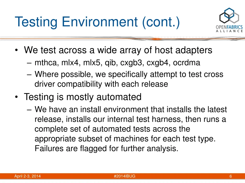 testing environment cont