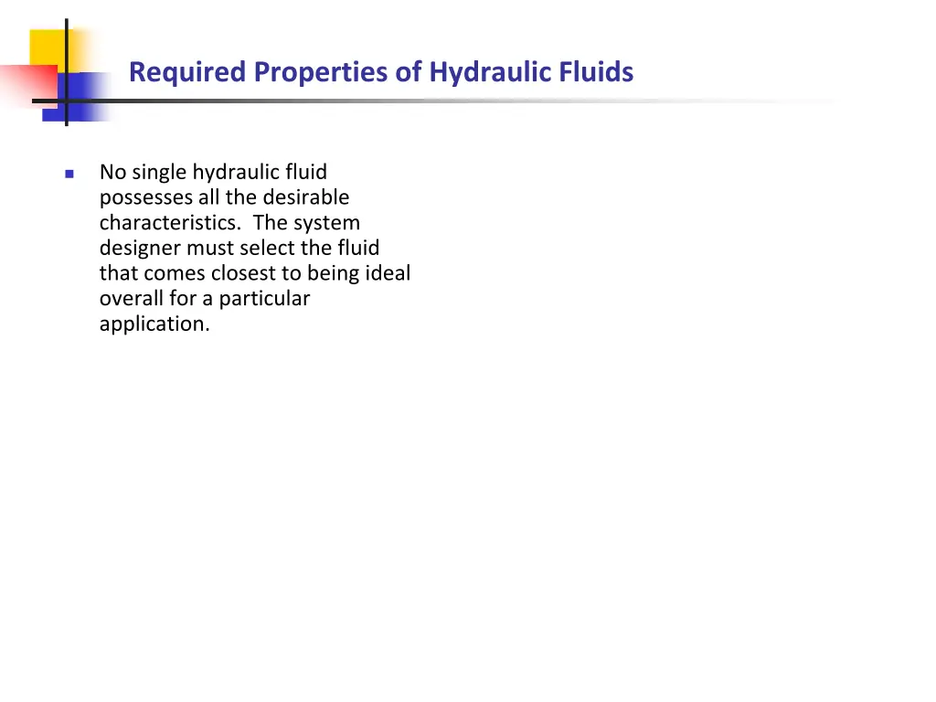 required properties of hydraulic fluids 1