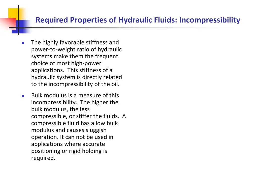 required properties of hydraulic fluids 3