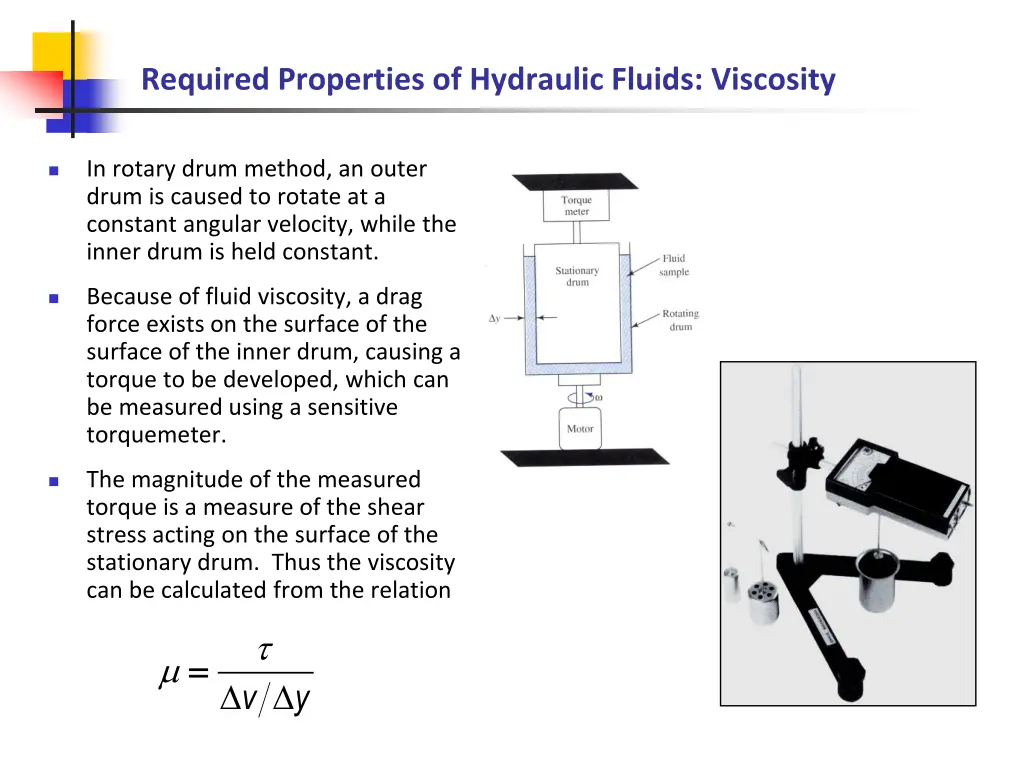 required properties of hydraulic fluids viscosity 7