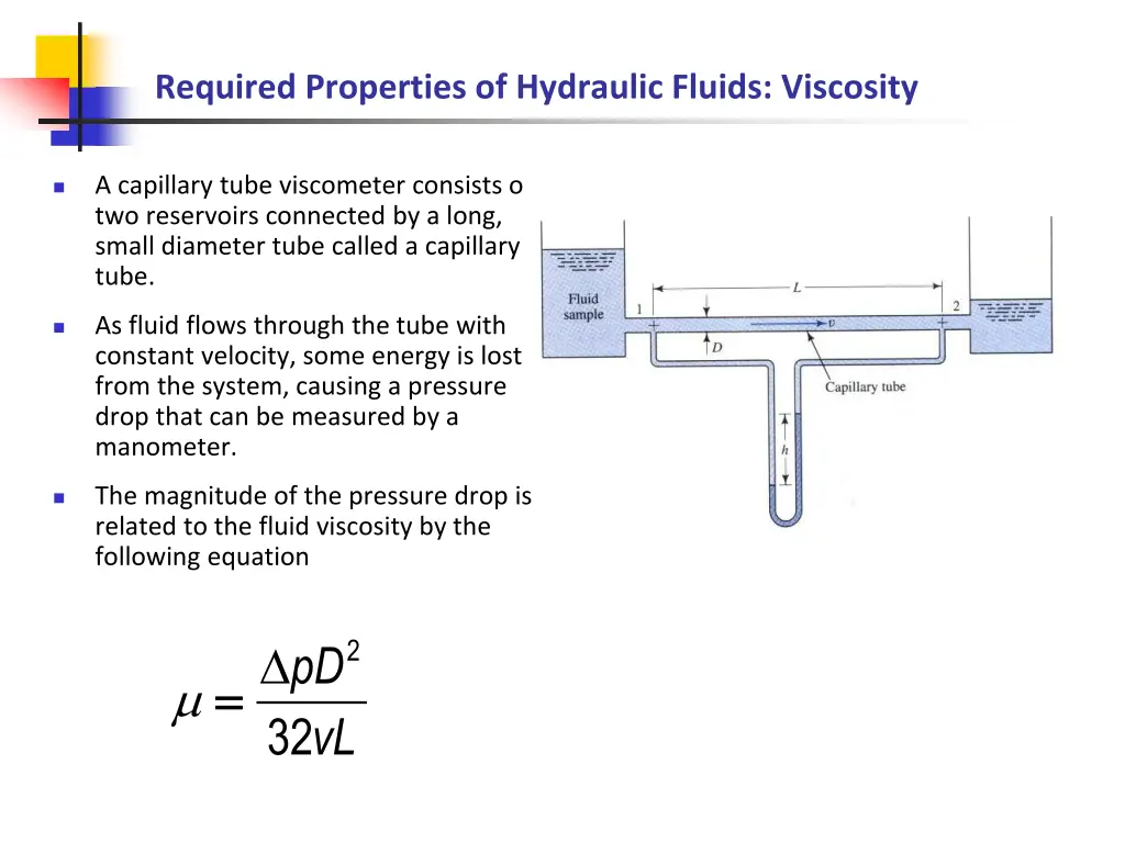 required properties of hydraulic fluids viscosity 8