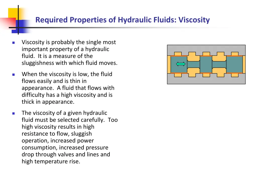 required properties of hydraulic fluids viscosity