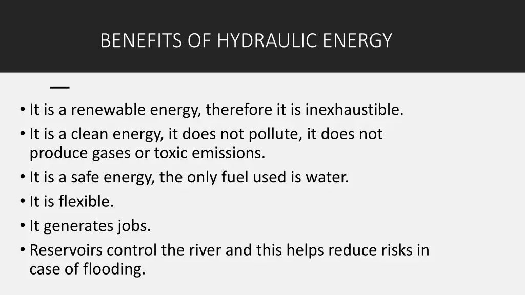 benefits of hydraulic energy