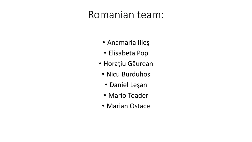 romanian team