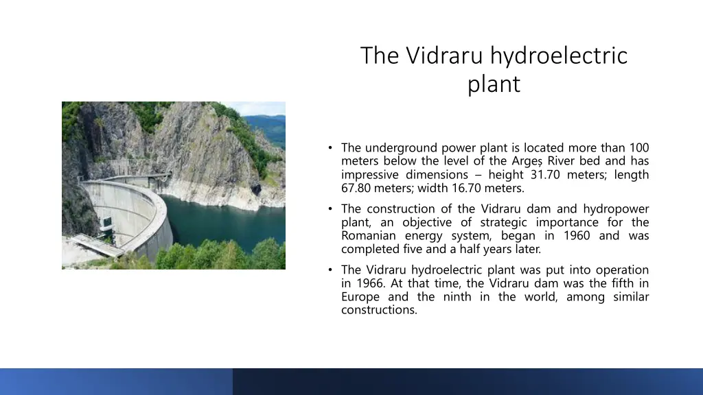the vidraru hydroelectric plant