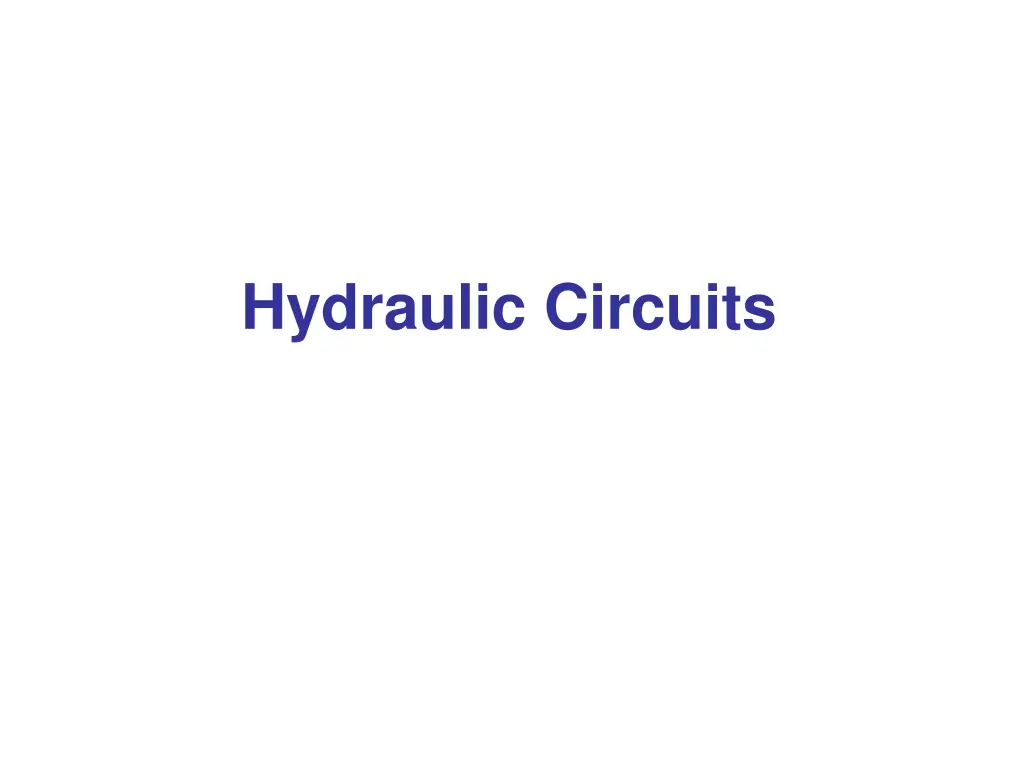 hydraulic circuits