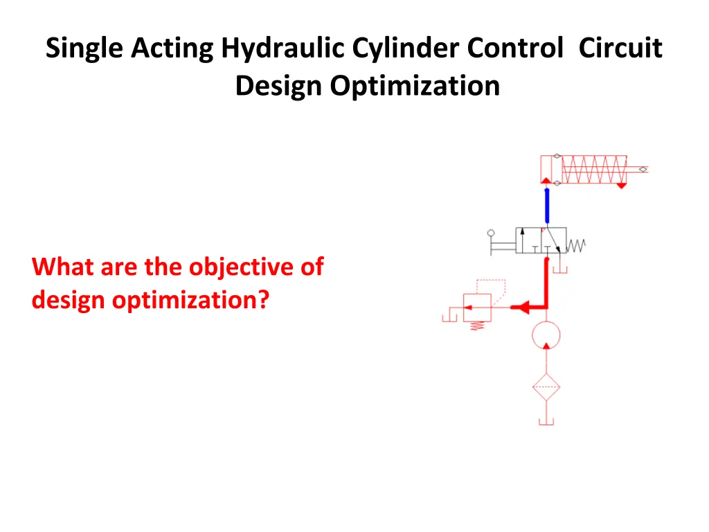 single acting hydraulic cylinder control circuit 22