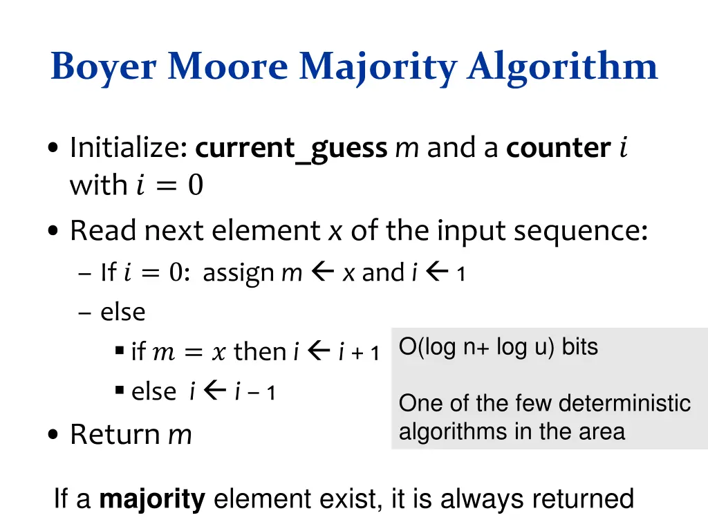 boyer moore majority algorithm